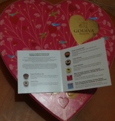 godiva chocolates heart-shaped box